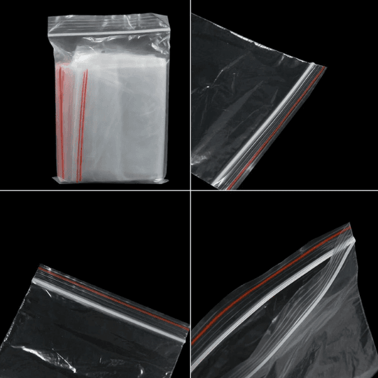 Sifatli Ziplock qadoqlash paketlari 12x17 sm, 100 dona (Shaffof) — Zip-Lock paketlar