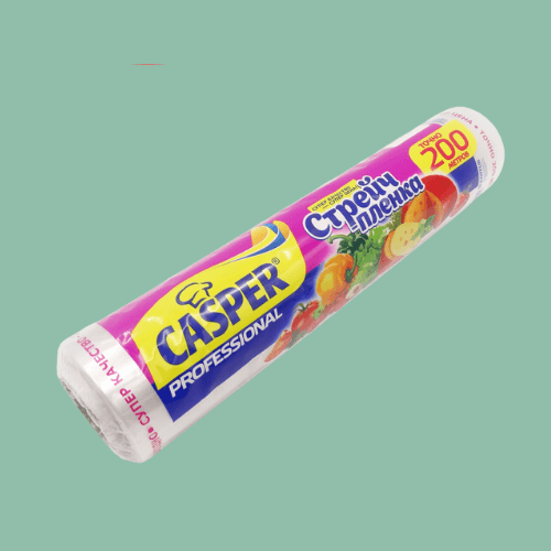 Oziq-ovqat steych plyonkasi CASPER PROFESSIONAL, 30 sm kenglik, 200 metr — Oziq-ovqat plyonkasi